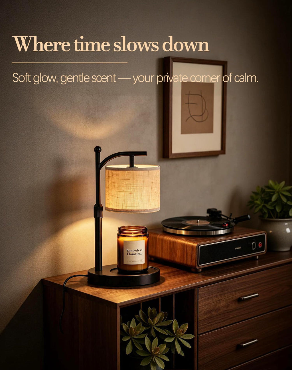 Adjustable Height Candle Warmer Lamp with Timer & Dimmer K9326