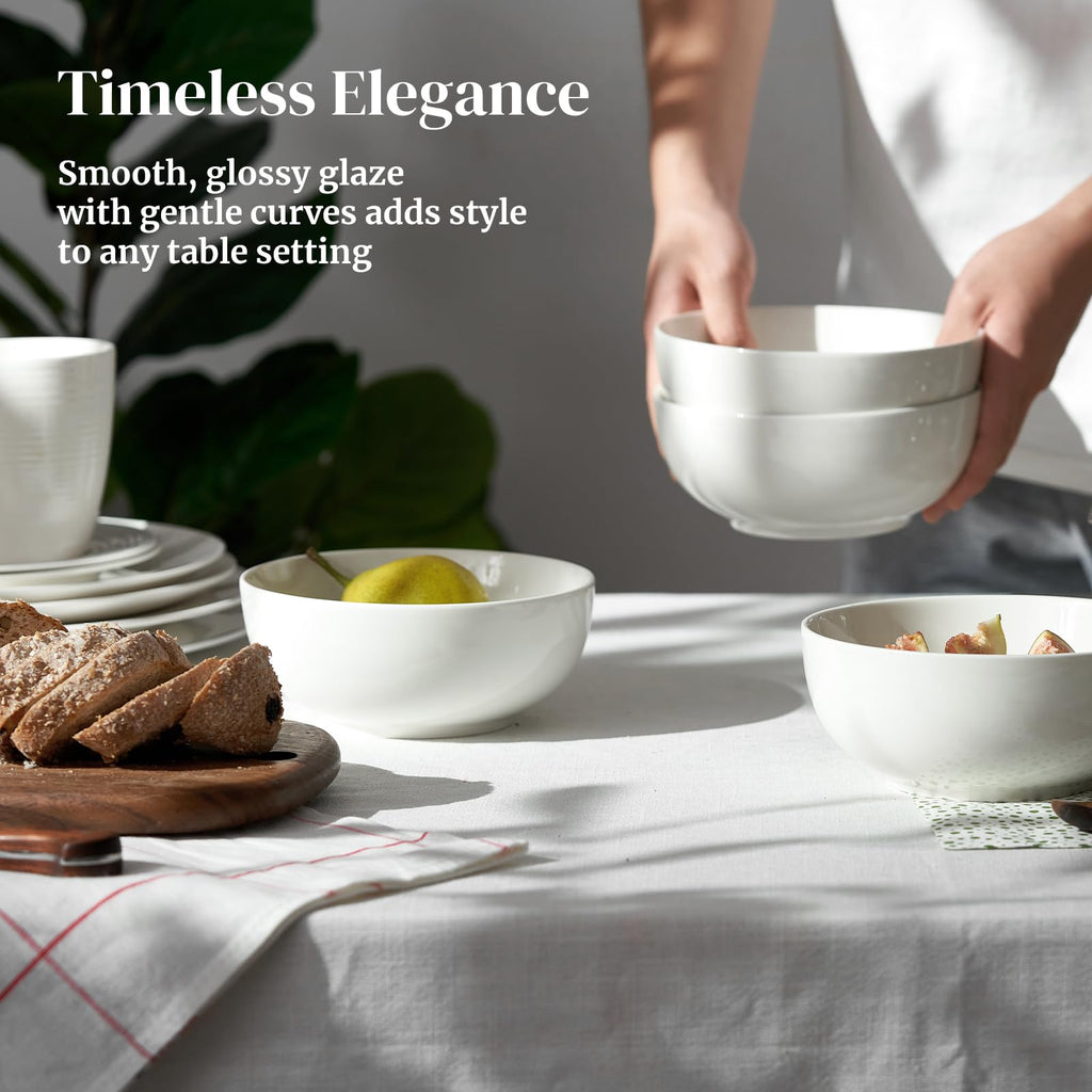 White Ceramic Bowls Set of 4 V763