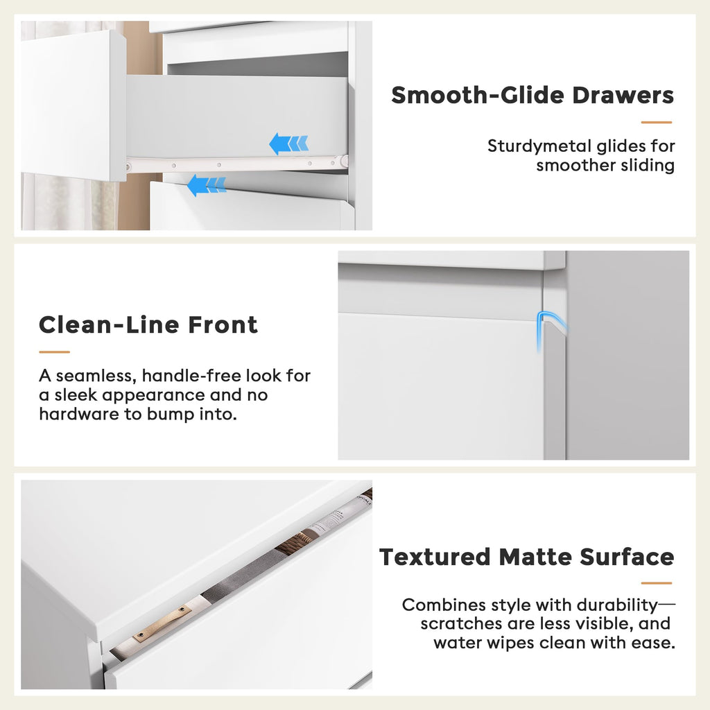White 4 Drawer Wood Dresser P43506