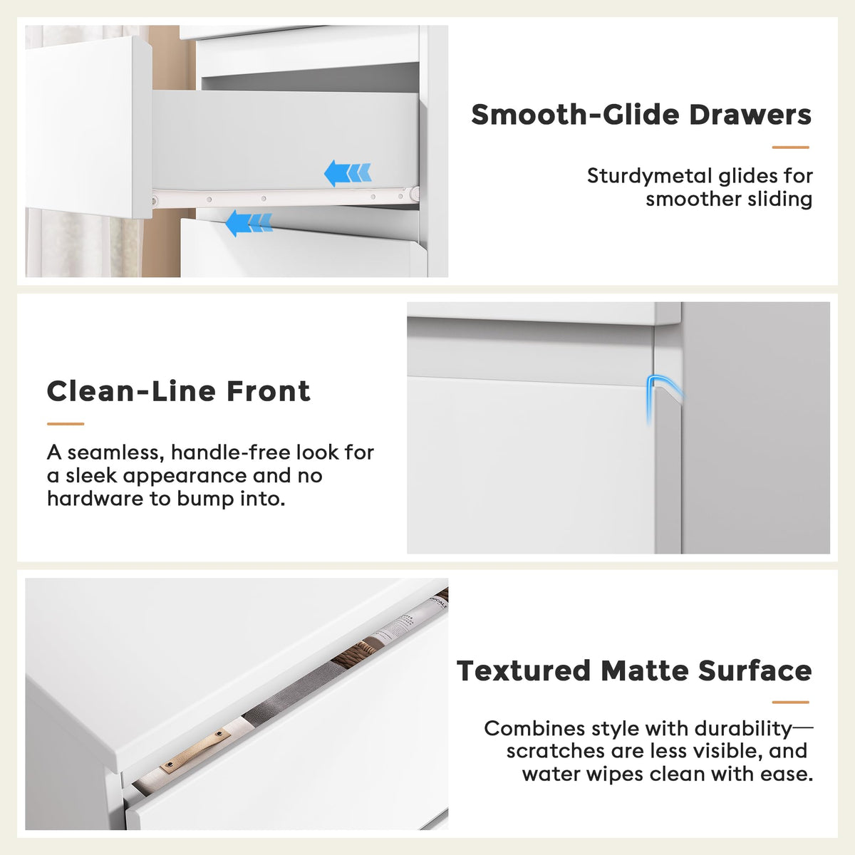 White 4 Drawer Wood Dresser P43506