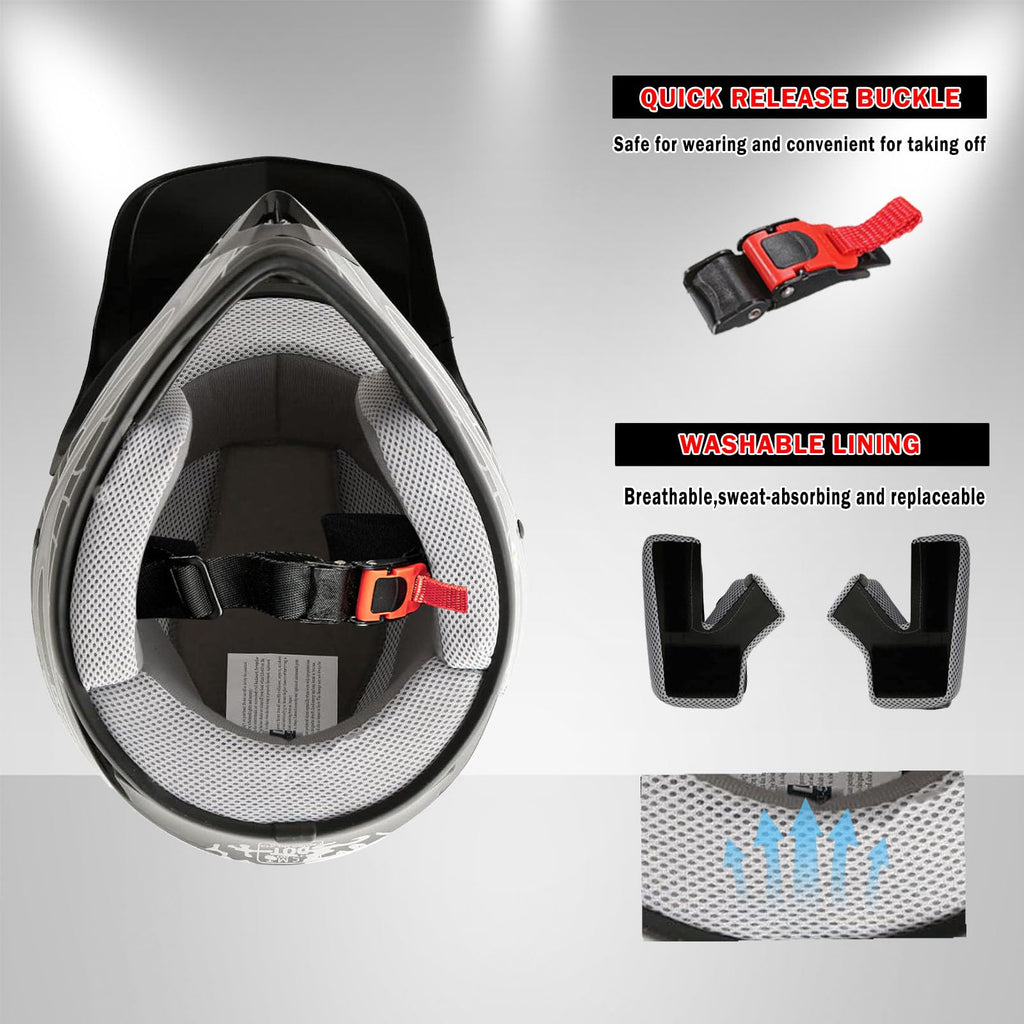 Youth Motocross Helmet with Goggles and Gloves N155