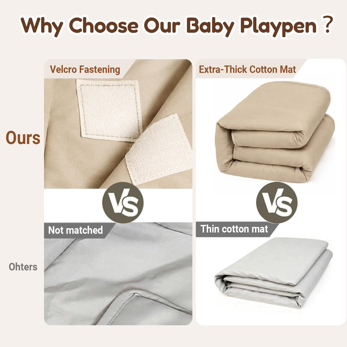 Foldable Baby Playpen with Mat, Mesh and Storage Bag F419