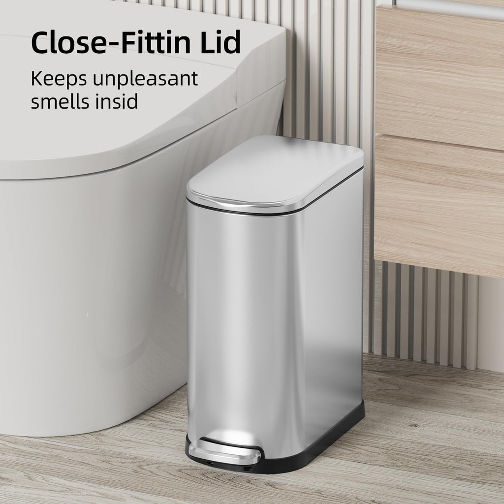 2.6 Gallon Stainless Steel Step Trash Can with Lid E4080