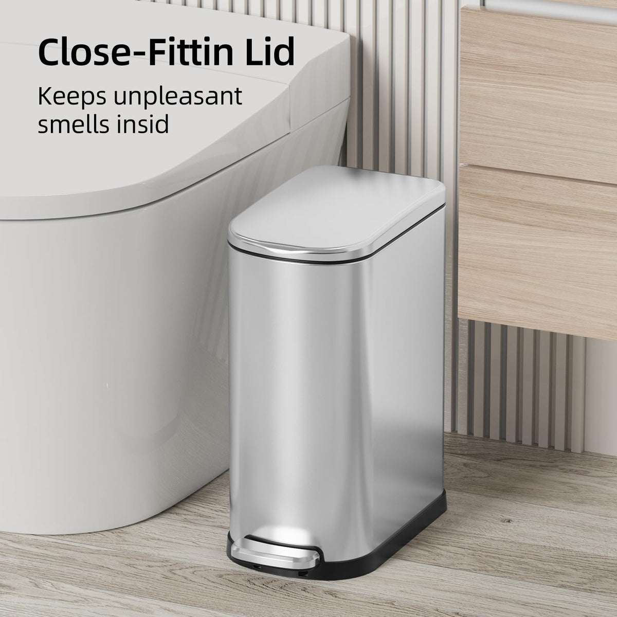 2.6 Gallon Stainless Steel Step Trash Can with Lid E4080