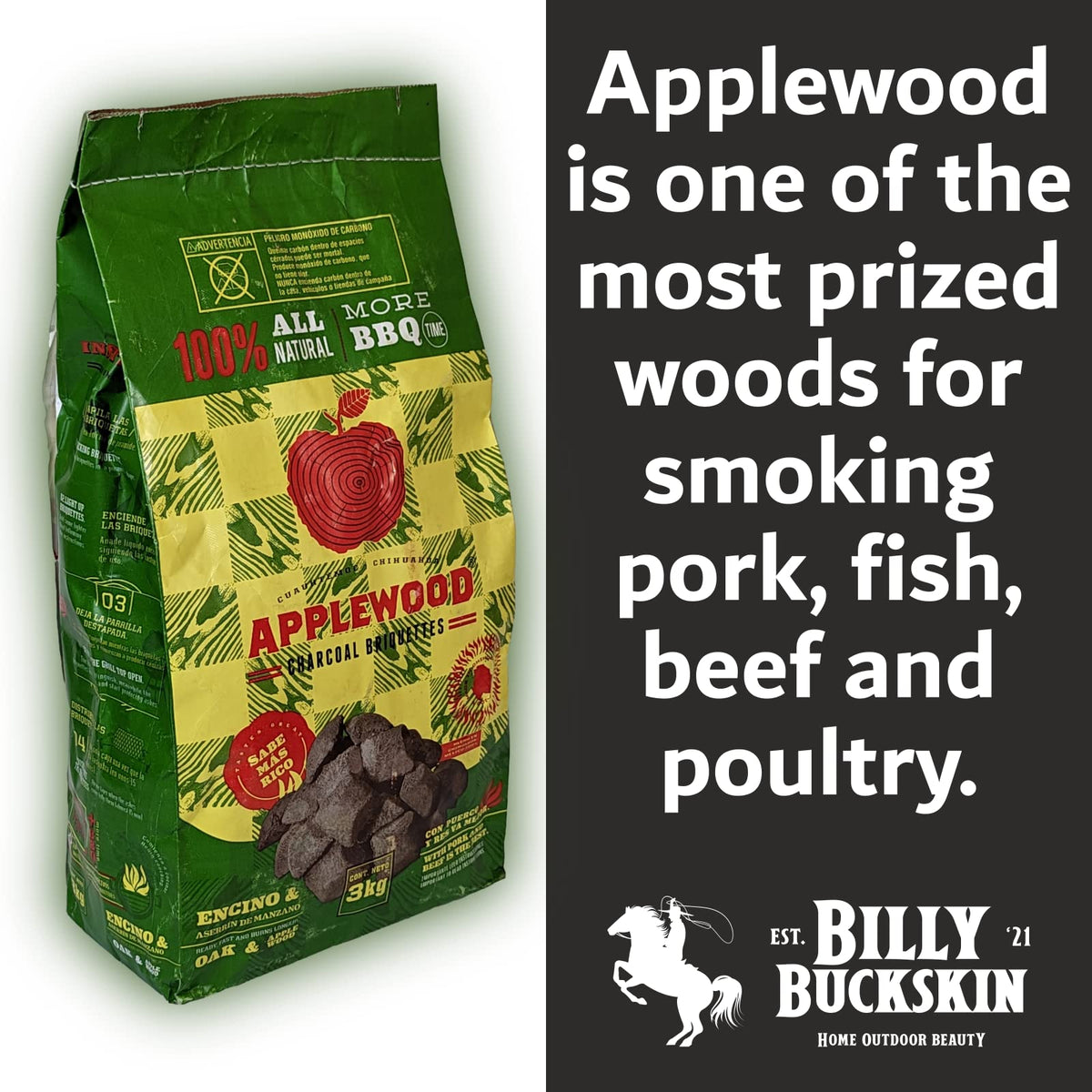 Oak & Applewood Charcoal Briquettes 6.5 Lb E150964