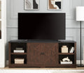 Espresso and Black TV Media Stand with Open Shelves and Closed Cabinets E556601