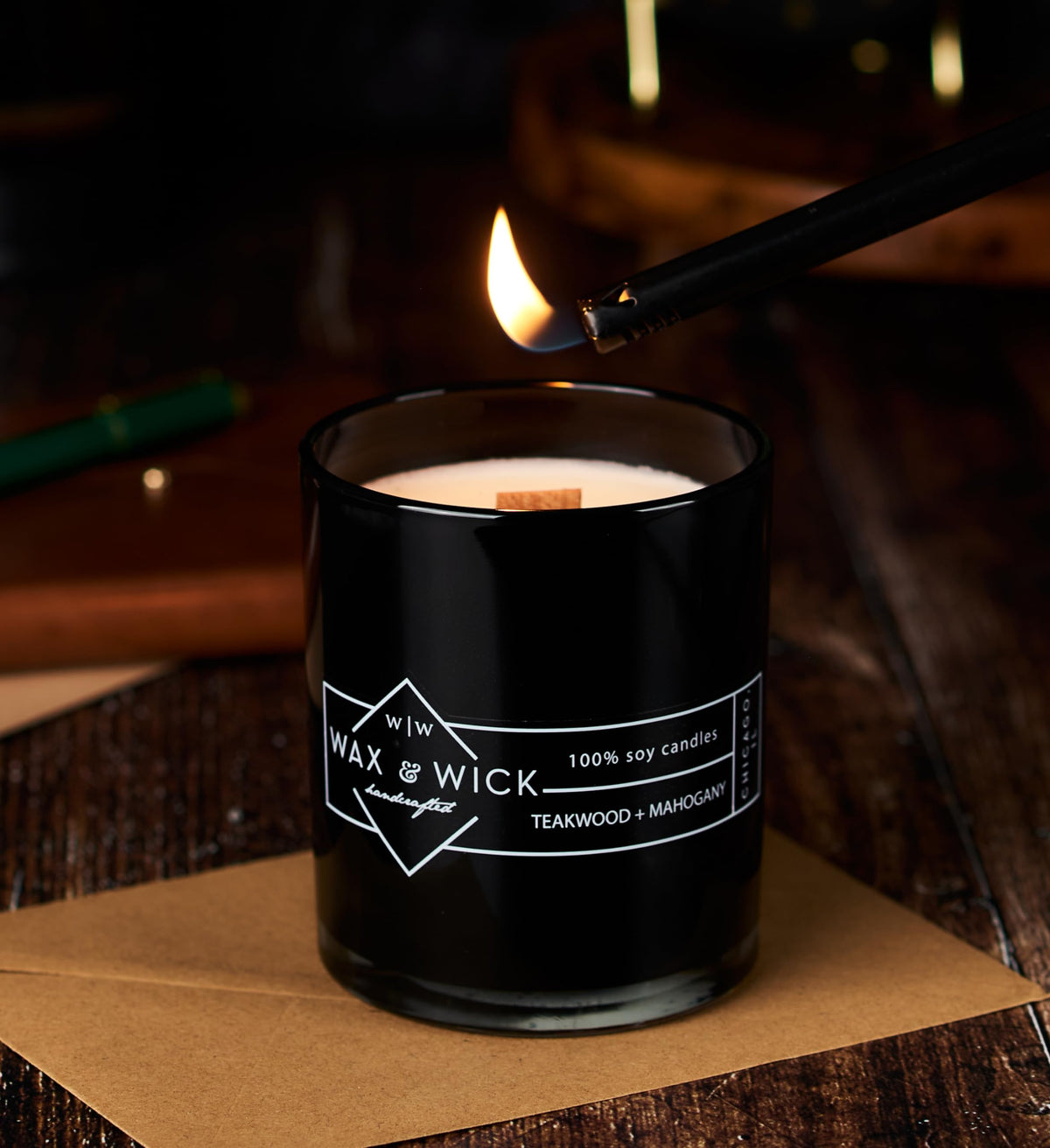 12oz Soy Wax Double Wood Wick Scented Candle Q869