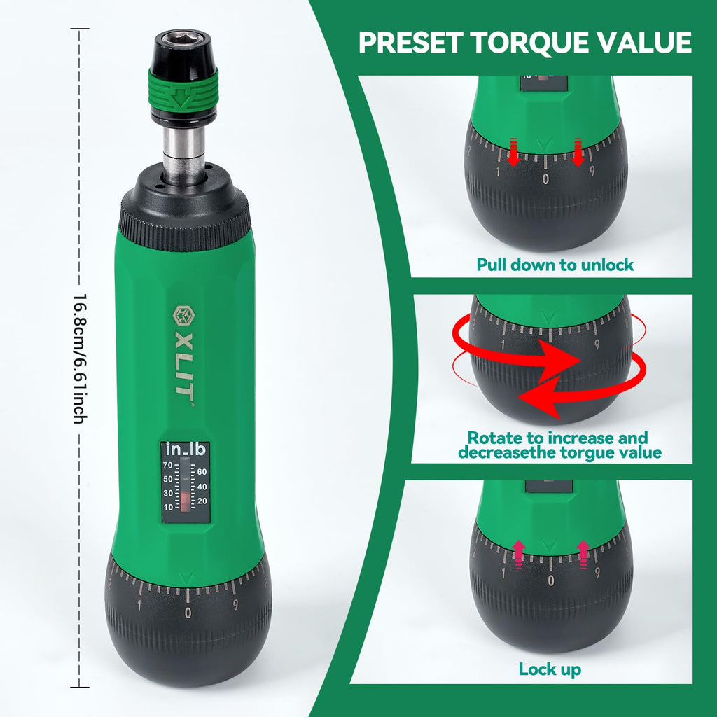 Adjustable Torque Screwdriver Set, 13-Piece 1/4" Hex Quick Release N494728