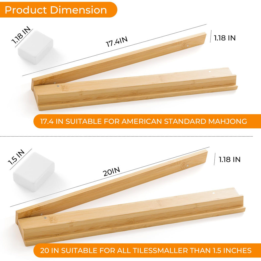 Bamboo Mahjong Racks with Magnetic Pushers G7178
