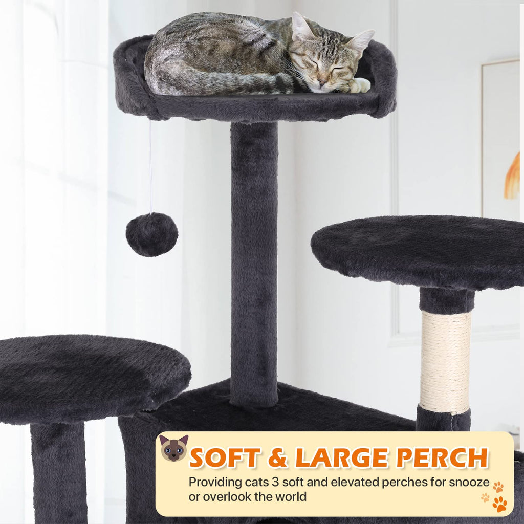 70 Inch Light Gray Cat Tree with 2 Condos, 3 Scratching Posts G30006