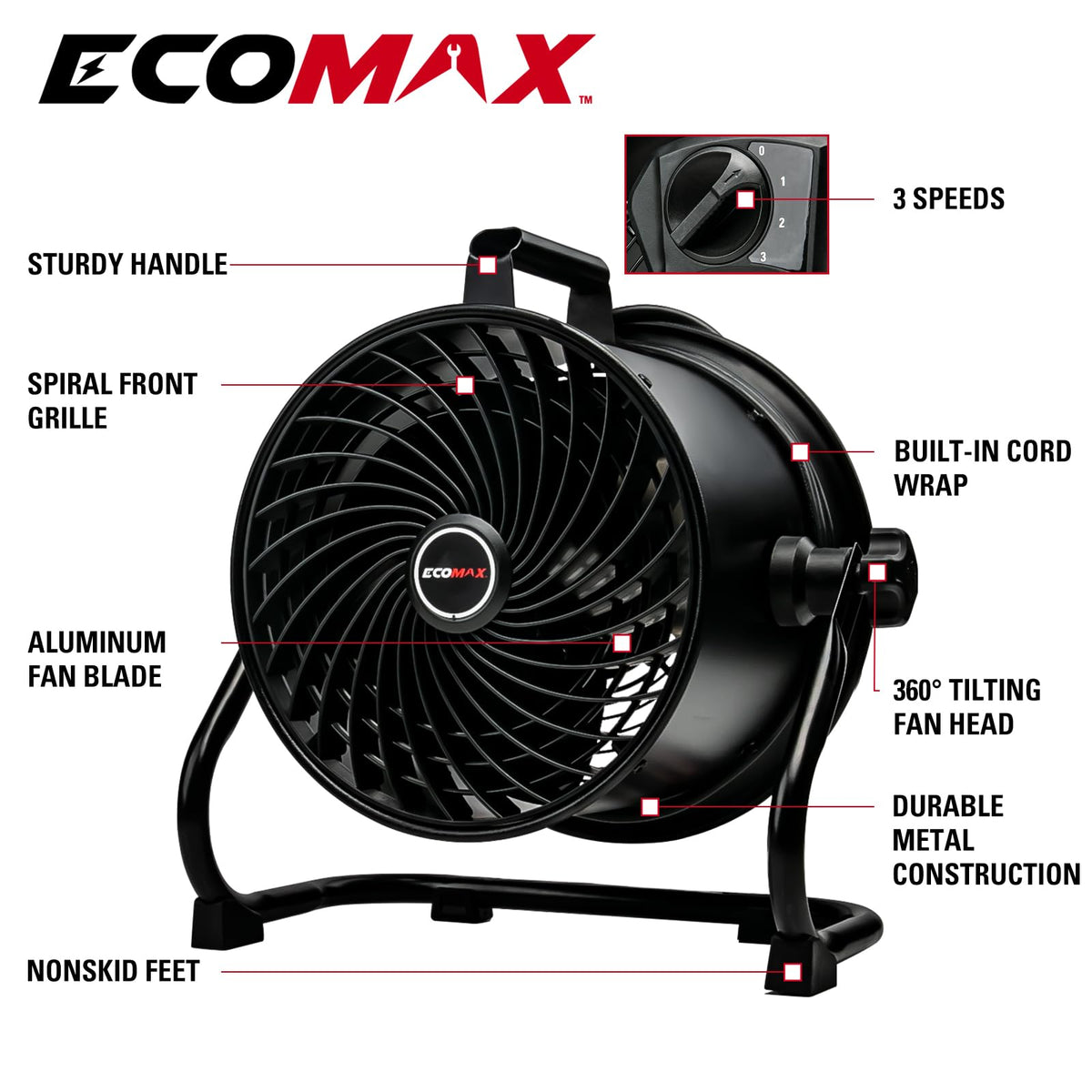 10 Inch High Velocity Drum Fan Y778694