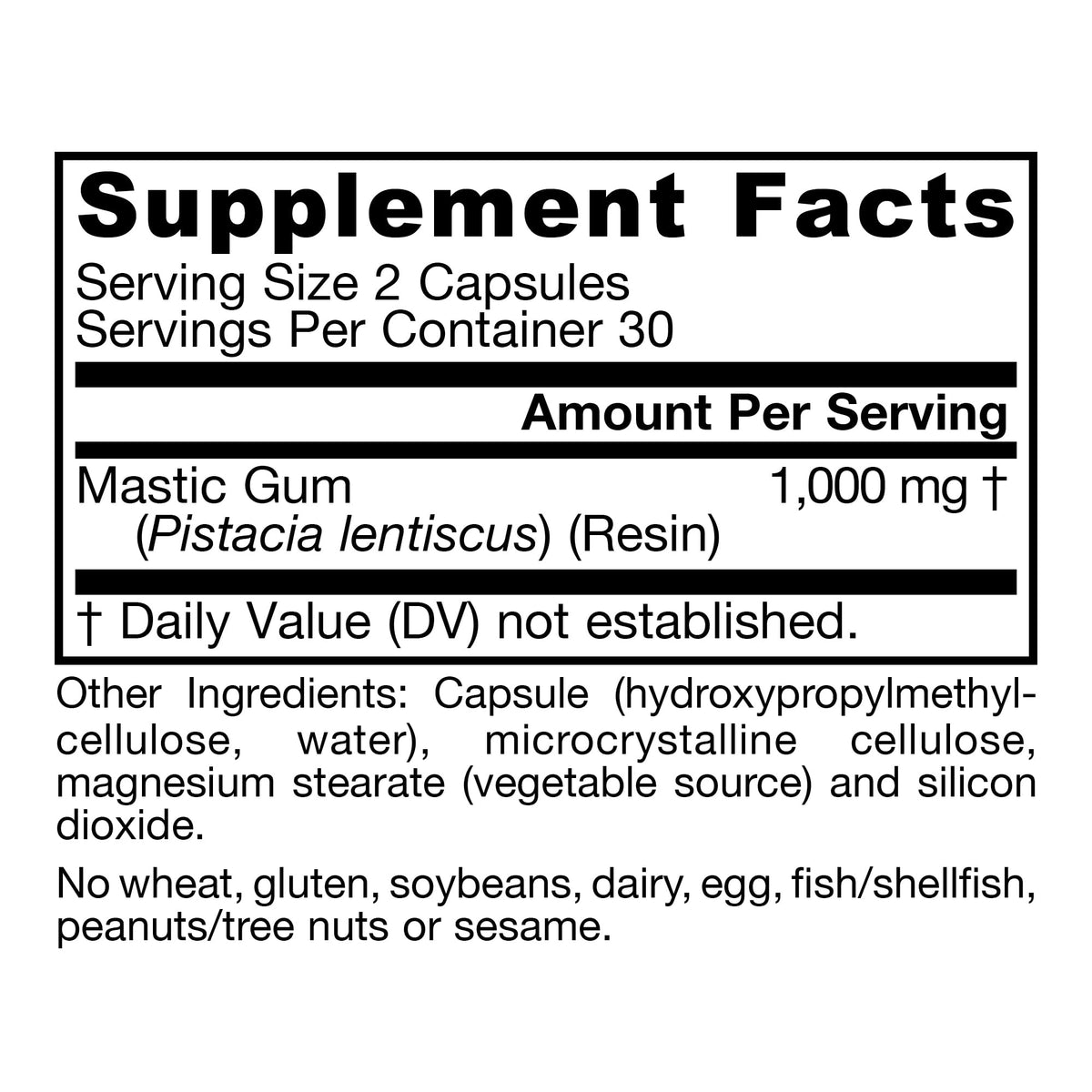 Mastic Gum 1000mg 60 Capsules E574980