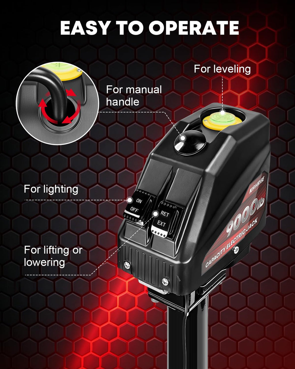 Electric Trailer Jack 9000 lbs 12V A-Frame E588