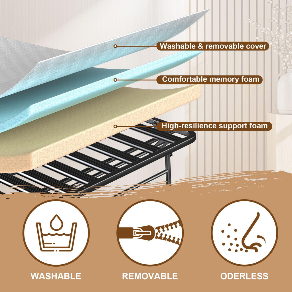 Folding Bed with Memory Mattress 75" x 38" Twin K456