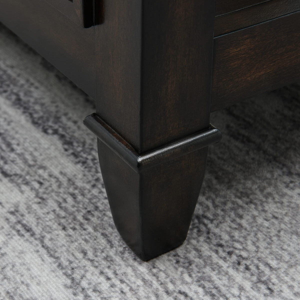 45.5"W Solid Wood Glass Coffee Table E2803