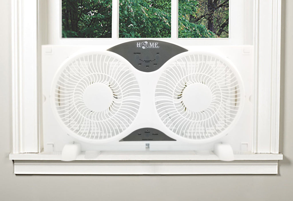 9" Twin Window Fan 3 Speed with Remote Control, White M76858