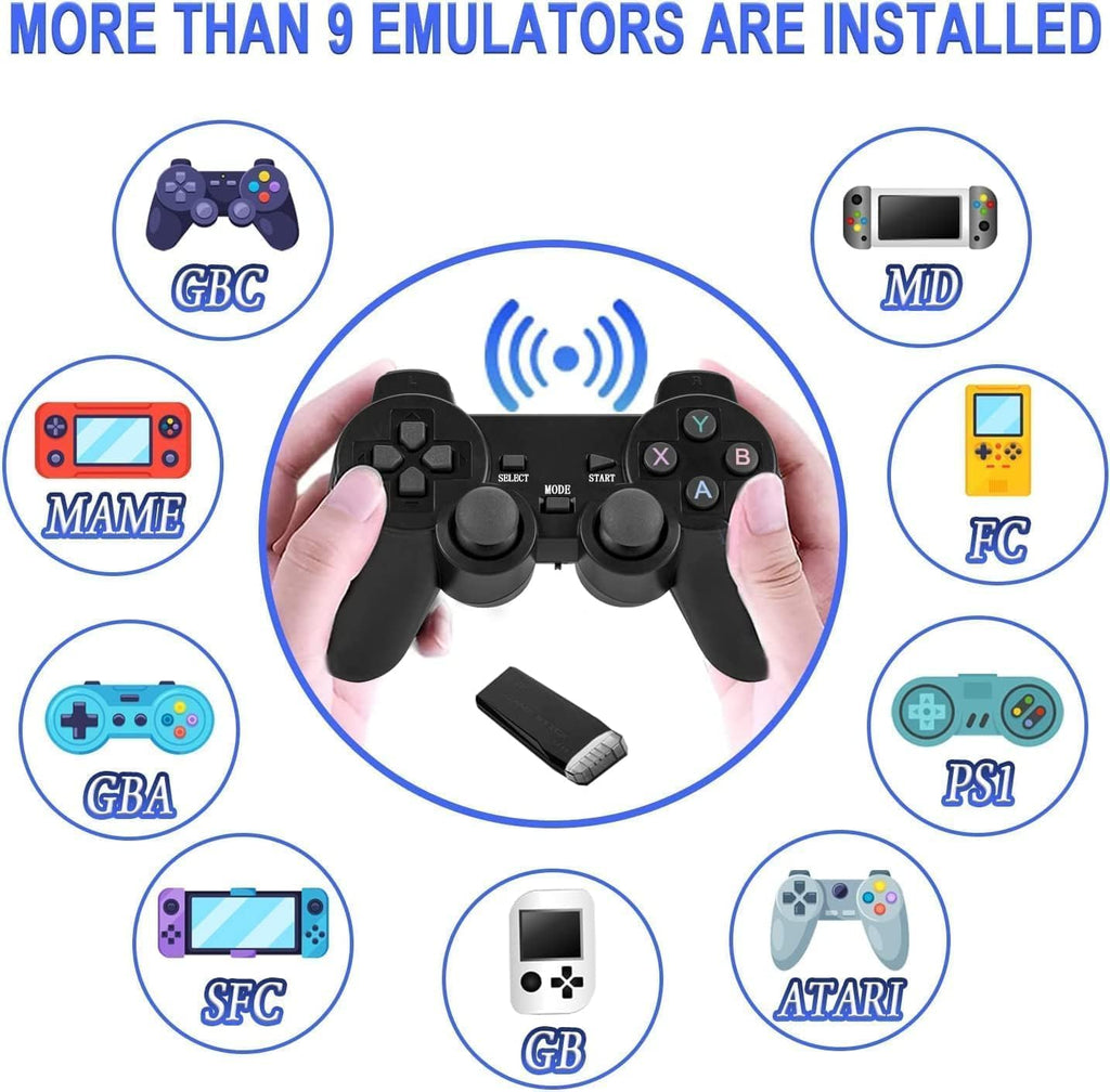 Retro Game Console Plug and Play 4K HDMI 15 Classic Emulators Dual 2.4G Wireless Controllers V315