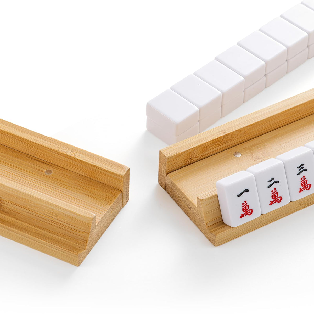 Bamboo Mahjong Racks with Magnetic Pushers G7178