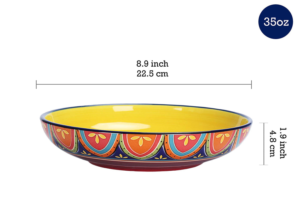 Ceramic Pasta Bowl Set of 9, Microwave & Dishwasher Safe G93824