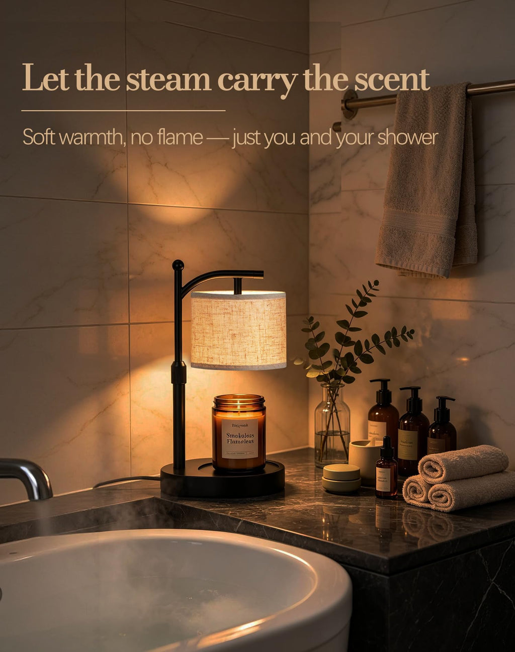Adjustable Height Candle Warmer Lamp with Timer & Dimmer K9326