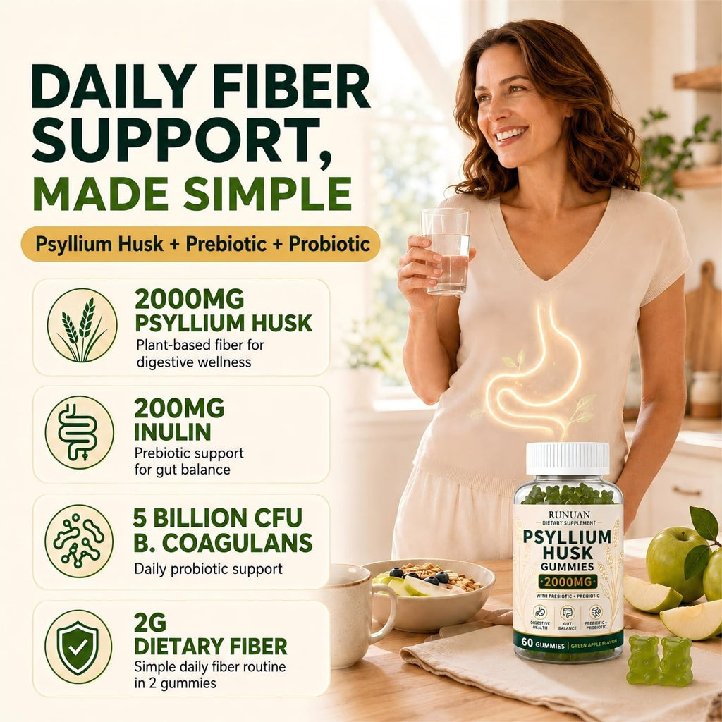 Sugar Free Psyllium Husk Gummies 2000mg 60 Count V98967