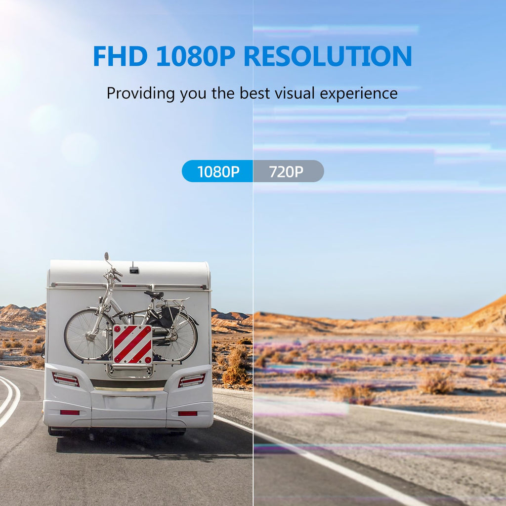 Magnetic Solar Wireless Backup Camera with 7" 1080P Monitor U353