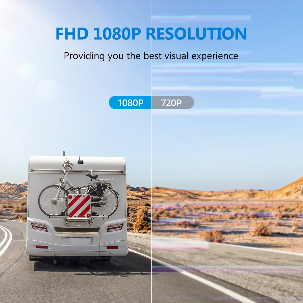 Magnetic Solar Wireless Backup Camera with 7" 1080P Monitor U353