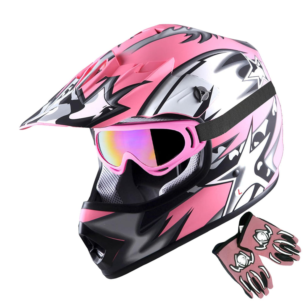 Youth Motocross Helmet with Goggles and Gloves N155