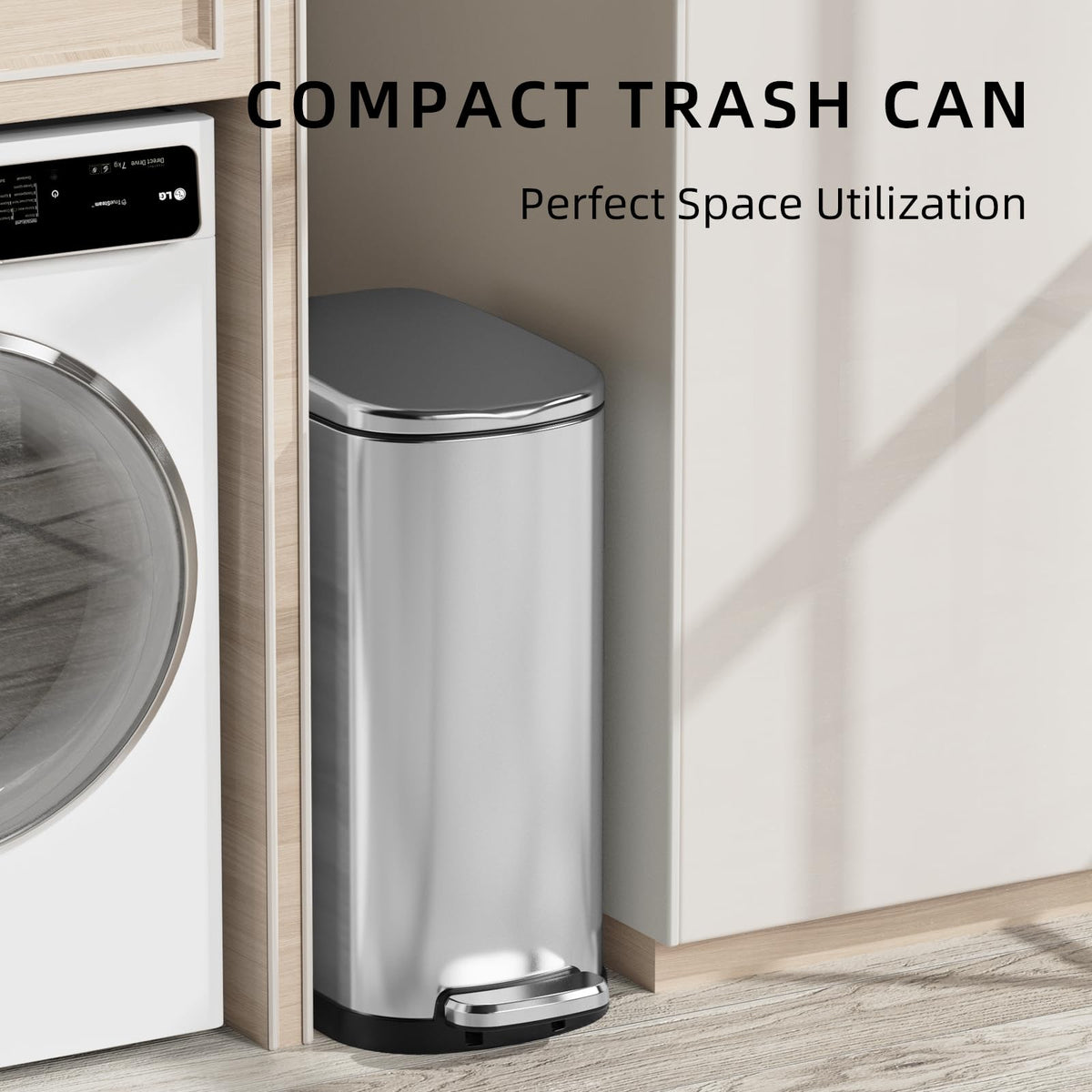 2.6 Gallon Stainless Steel Step Trash Can with Lid E4080