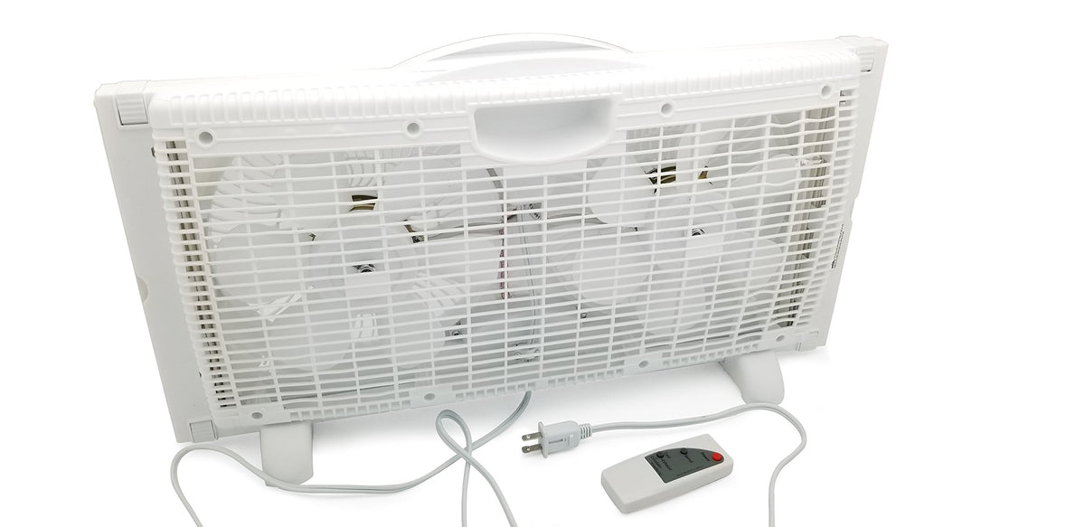 9" Twin Window Fan 3 Speed with Remote Control, White M76858