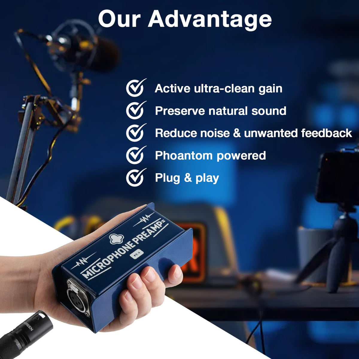 Dynamic Mic Preamp Gain Booster A50320