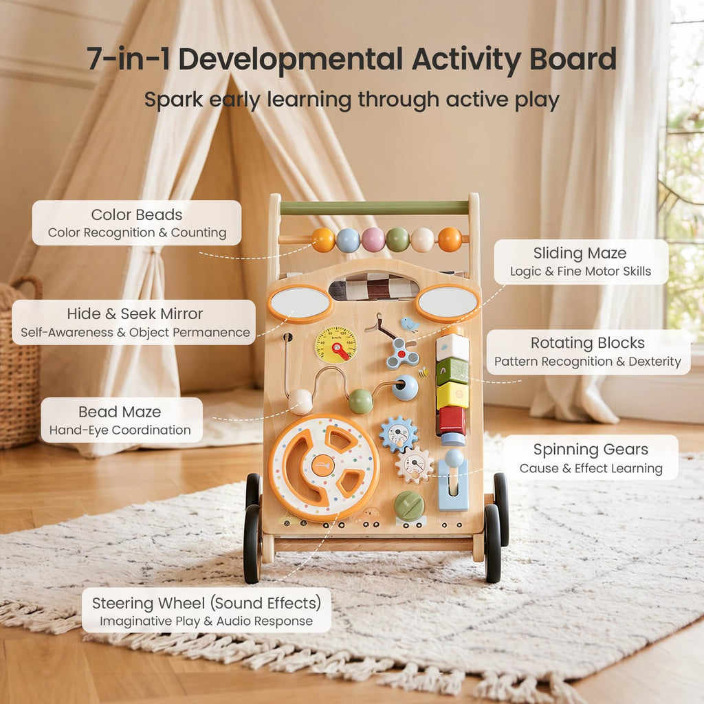 Wooden Baby Walker with Wheels N74869