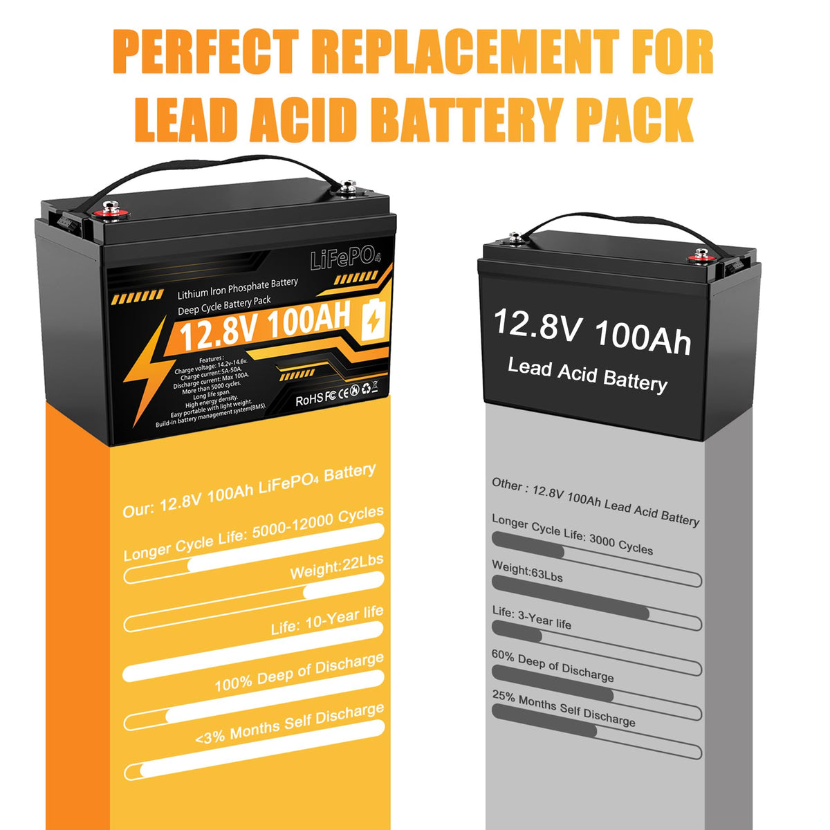 12V 100Ah LiFePO4 Deep Cycle Battery M39791