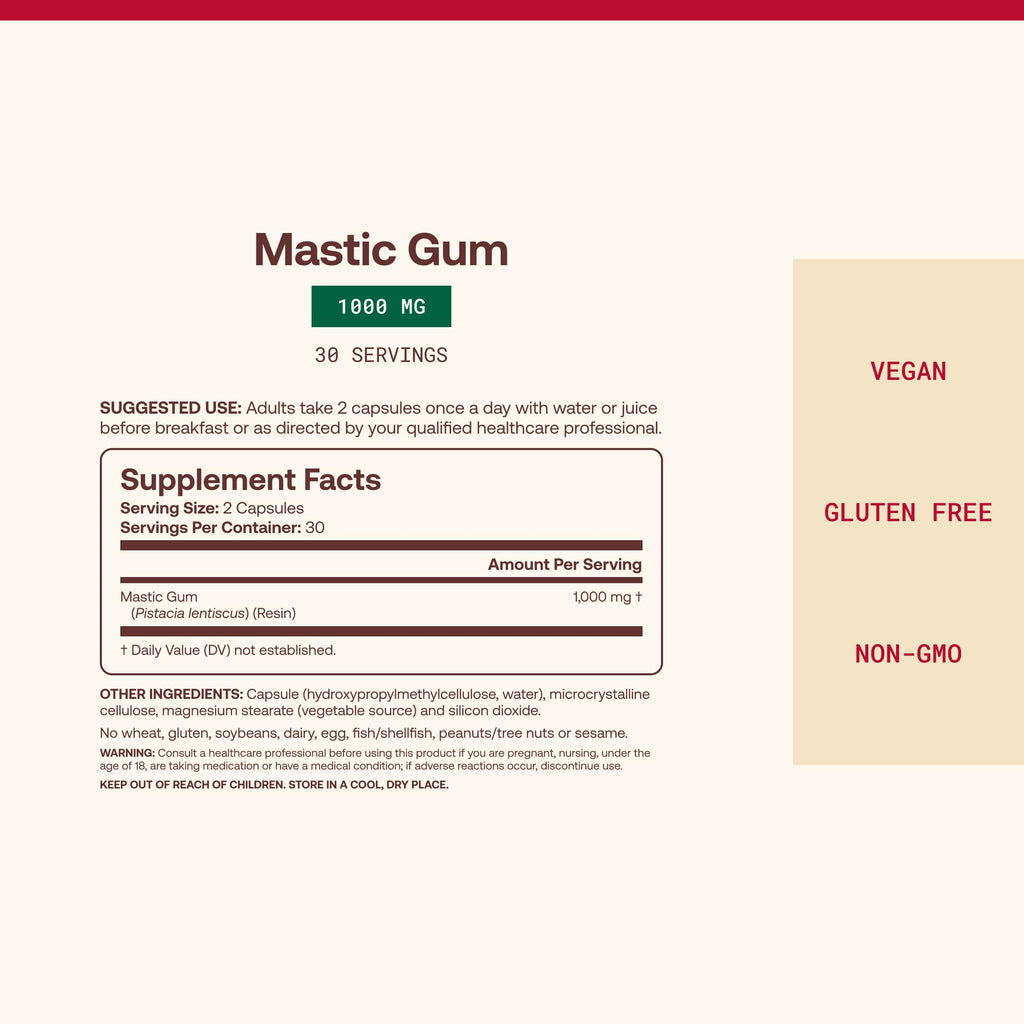 Mastic Gum 1000mg 60 Capsules E574980