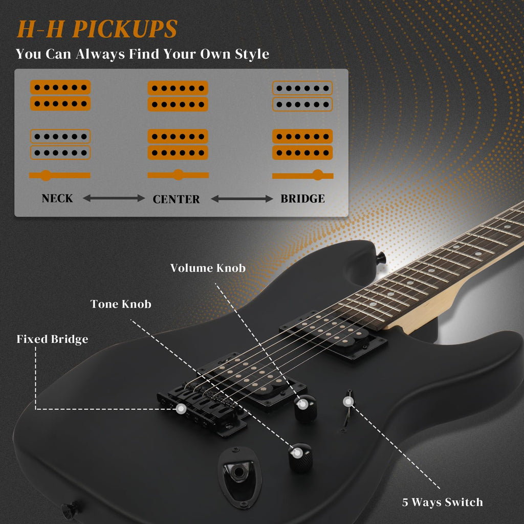 39 Inch H-H Pickup Electric Guitar Q871345