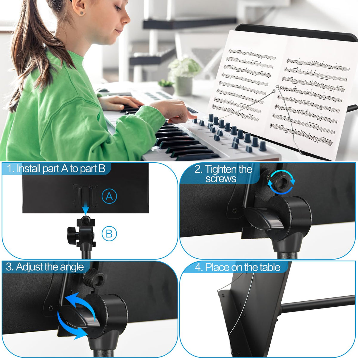 Adjustable Sheet Music Stand with Carry Bag X58461