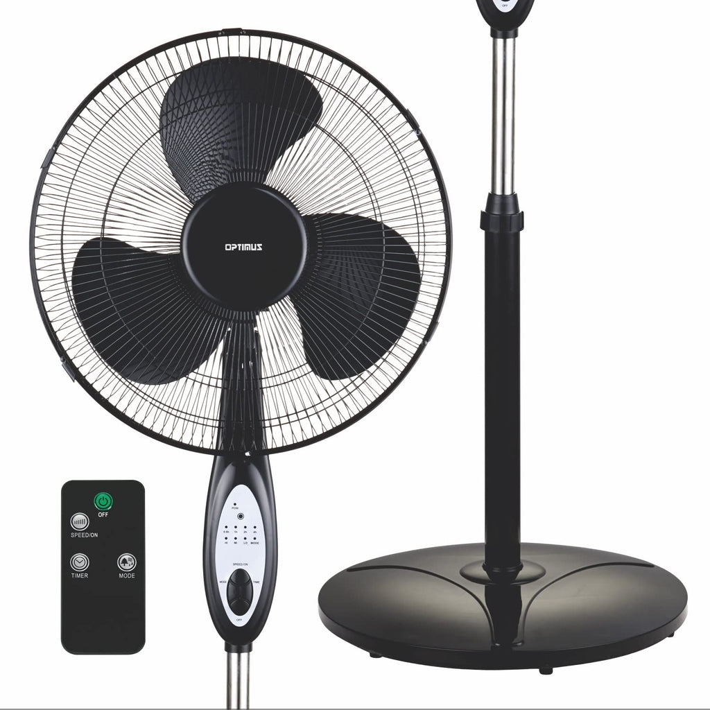 White 16-Inch Oscillating Stand Fan with Remote G221