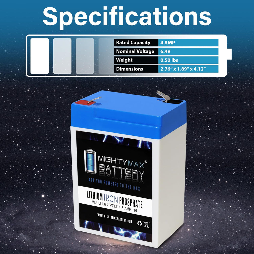 6V 4.5AH Lithium Replacement Battery V319