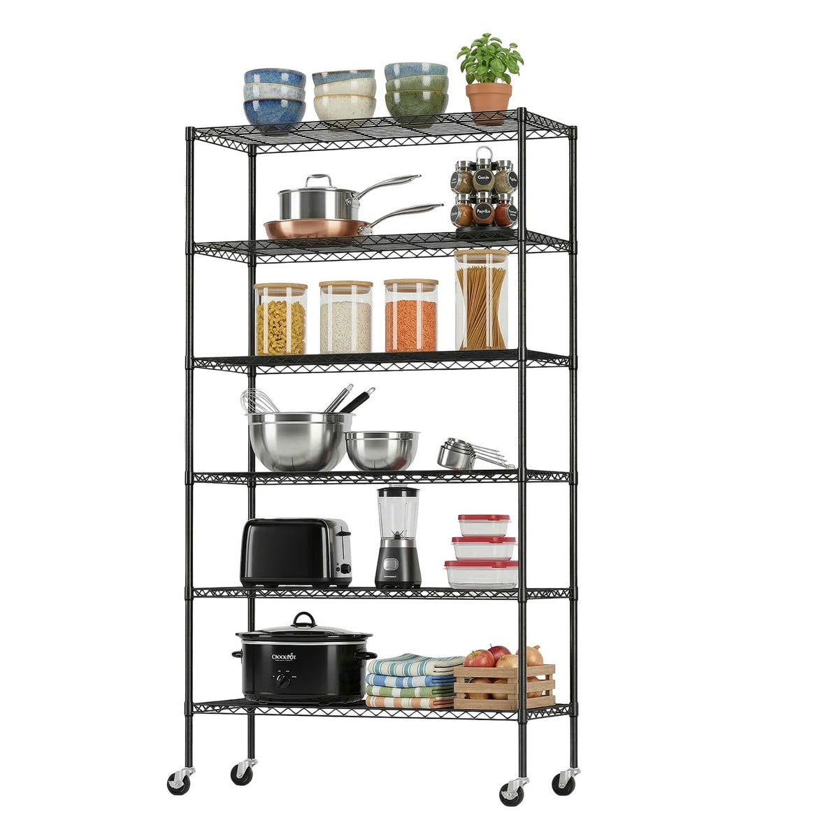 6-Tier Wire Shelf with Wheels C9514