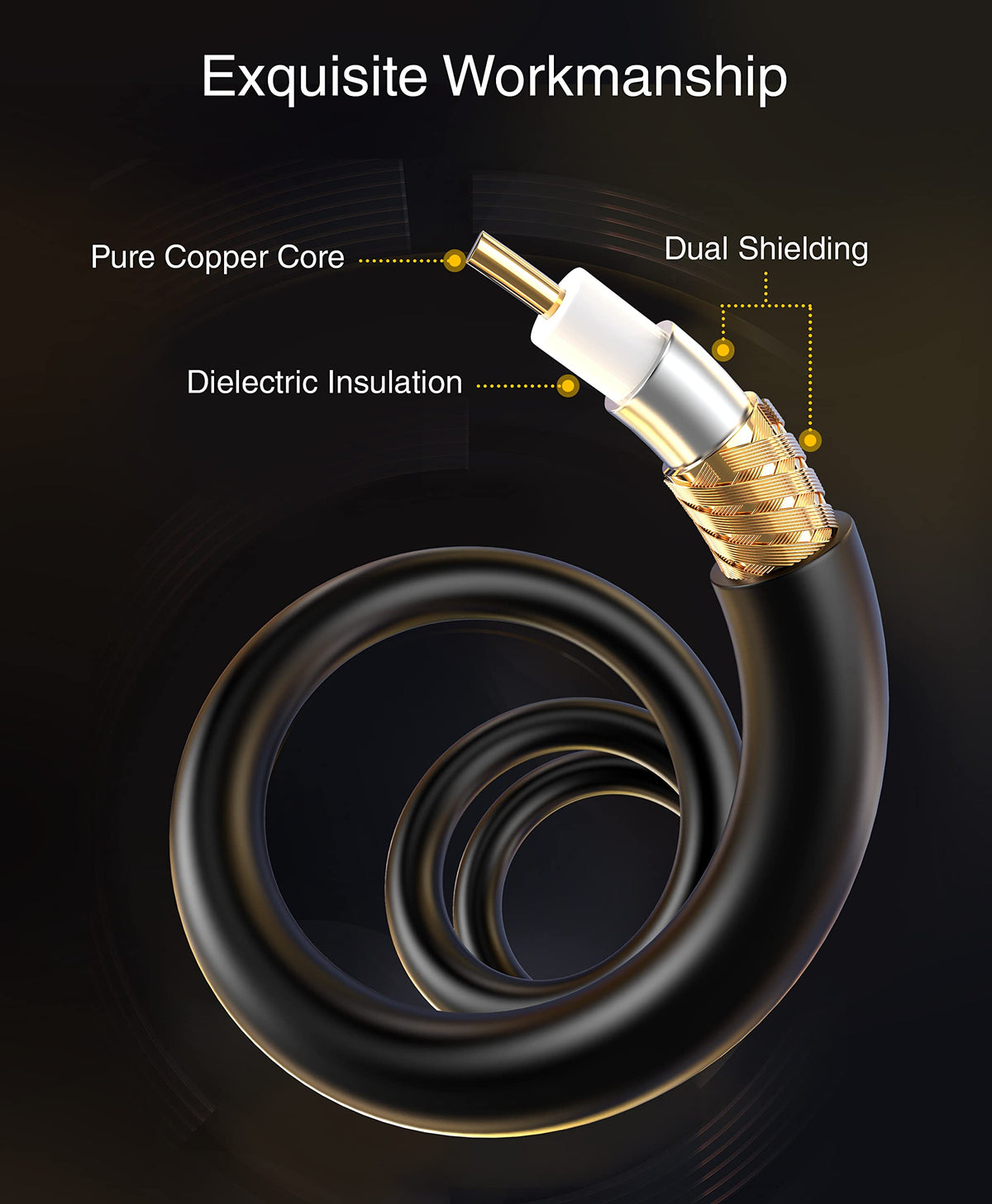 15FT Dual Shielded RCA Subwoofer Cable E77047