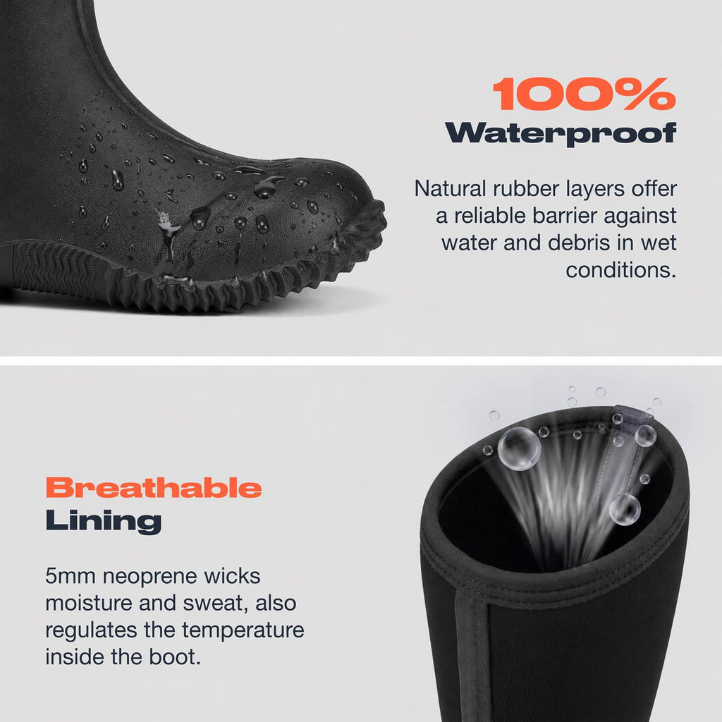 Women's Waterproof Insulated Neoprene Rubber Rain Boots M137307