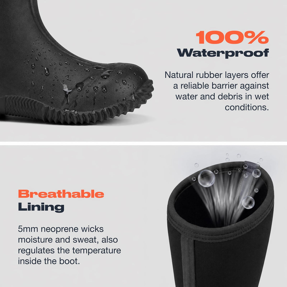 Women's Waterproof Insulated Neoprene Rubber Rain Boots M137307