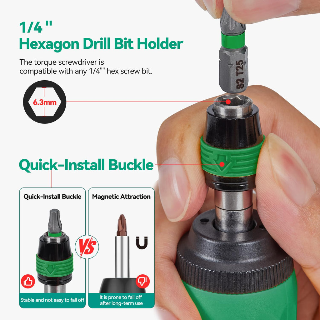 Adjustable Torque Screwdriver Set, 13-Piece 1/4" Hex Quick Release N494728