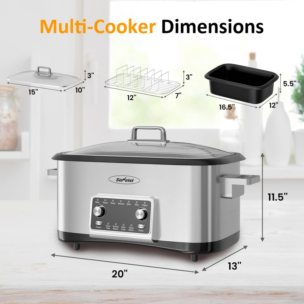 8 Quart Programmable Slow Cooker with Non-stick Pot Y4958