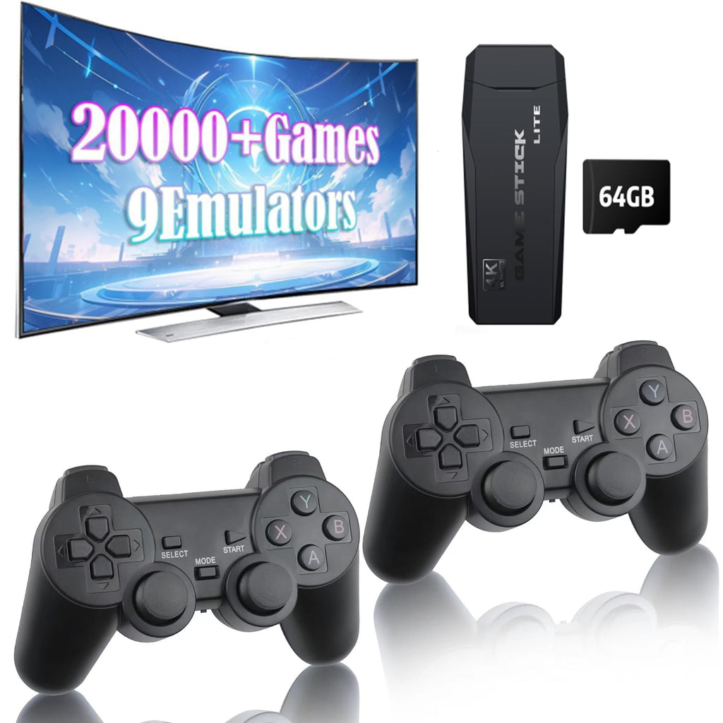 Retro Game Console Plug and Play 4K HDMI 15 Classic Emulators Dual 2.4G Wireless Controllers V315