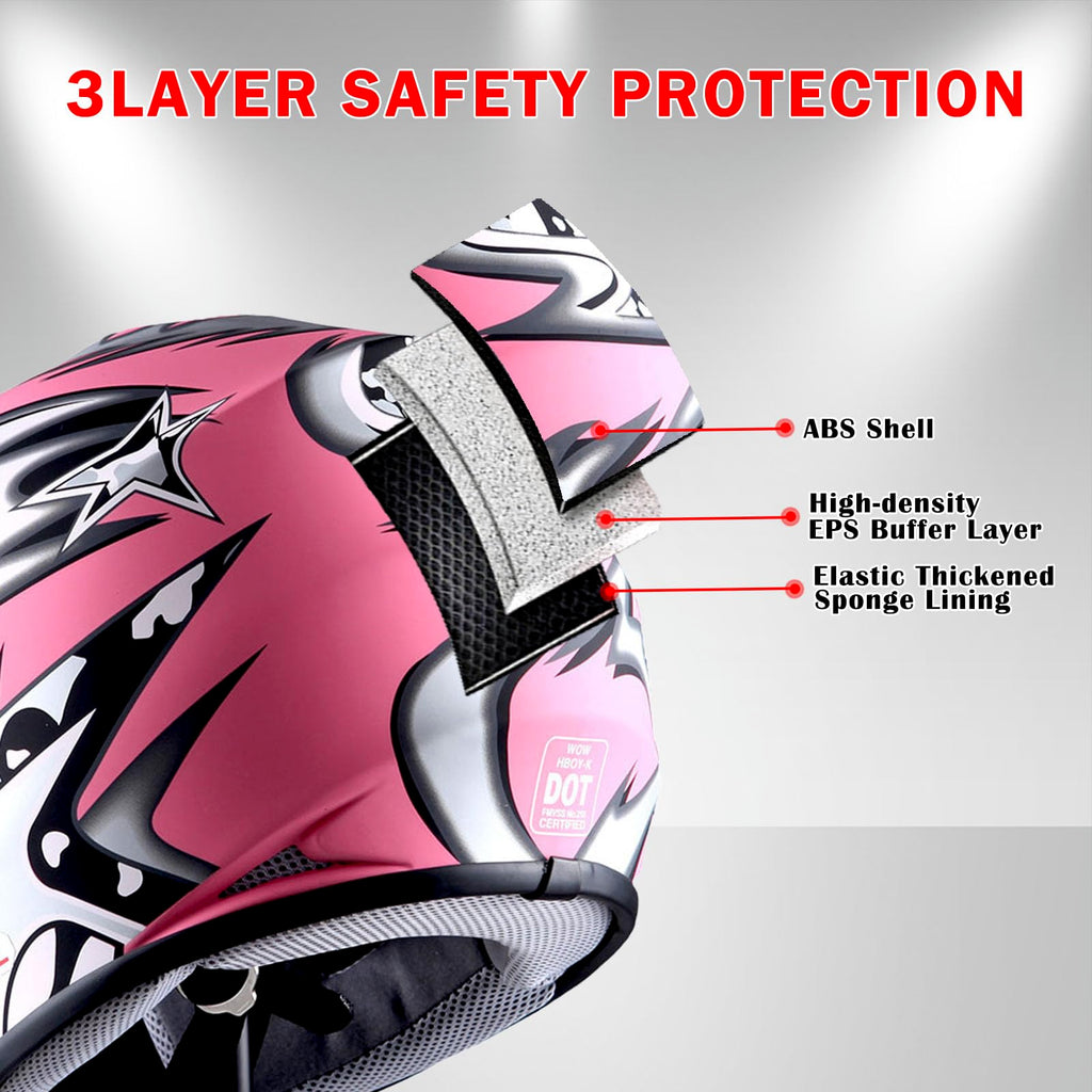 Youth Motocross Helmet with Goggles and Gloves N155