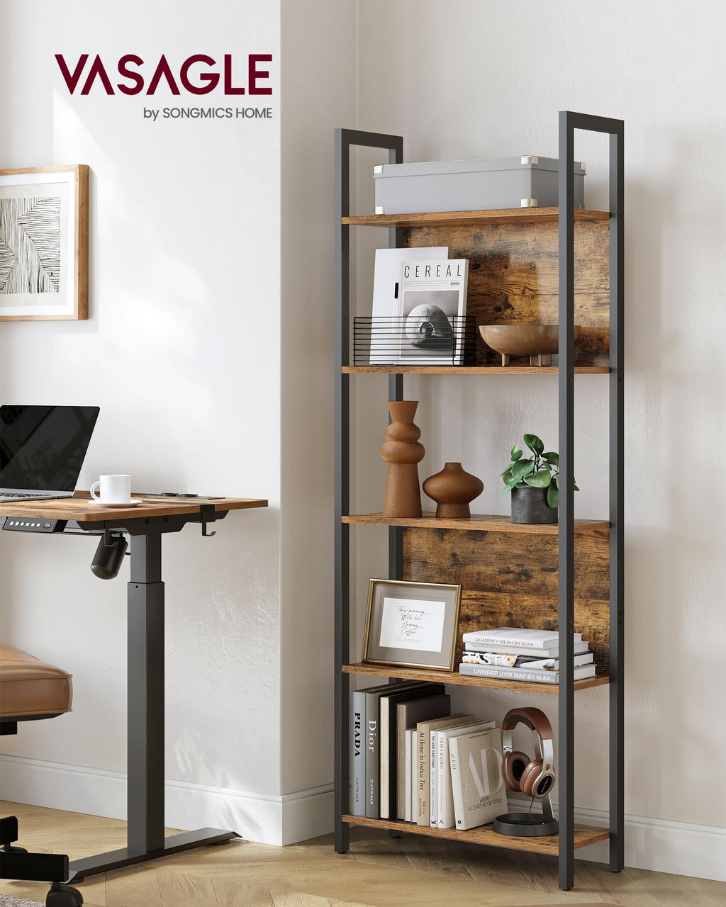 5 Tier Free Standing Bookshelf X73054