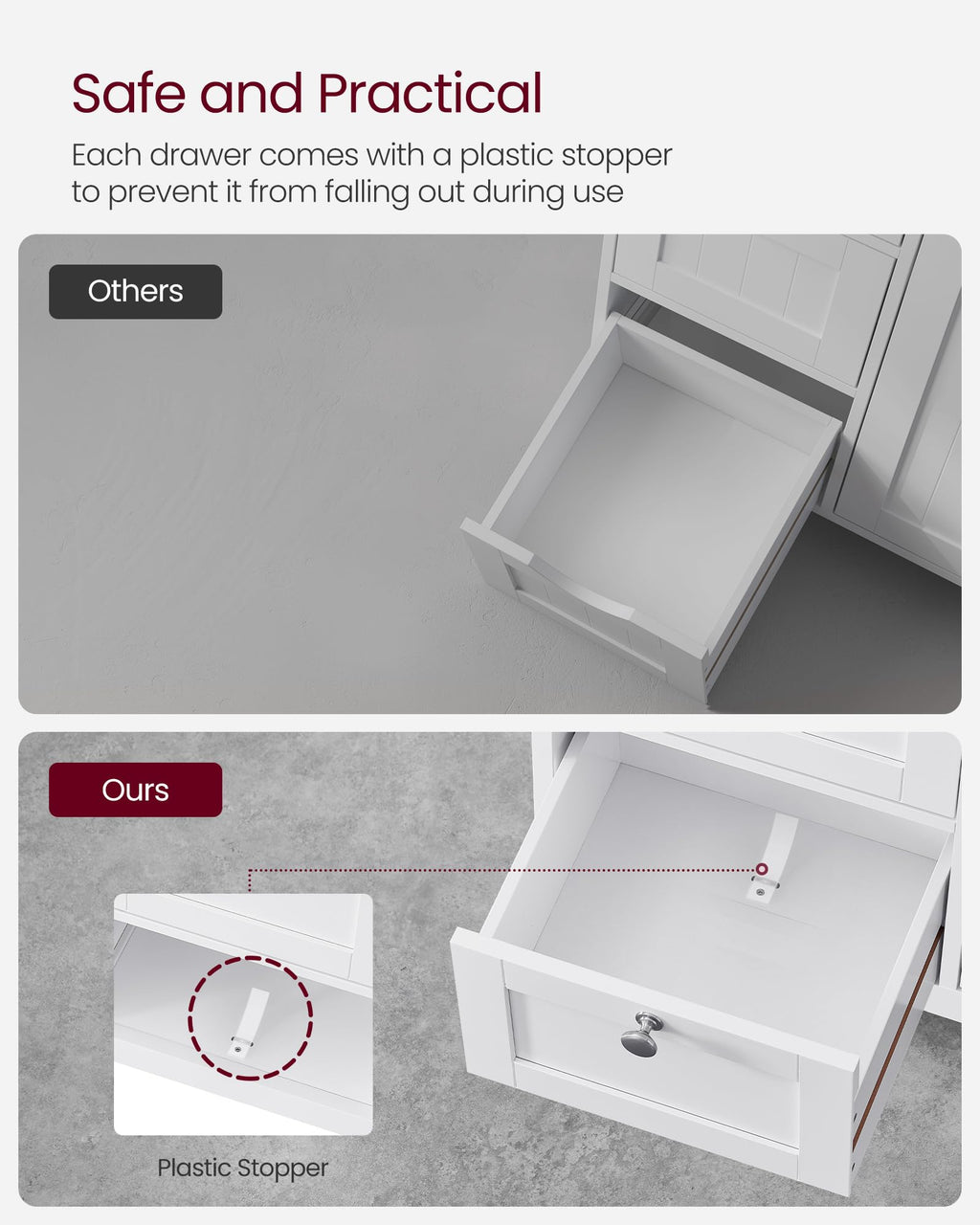 Bathroom Storage Cabinet with 3 Drawers C9848