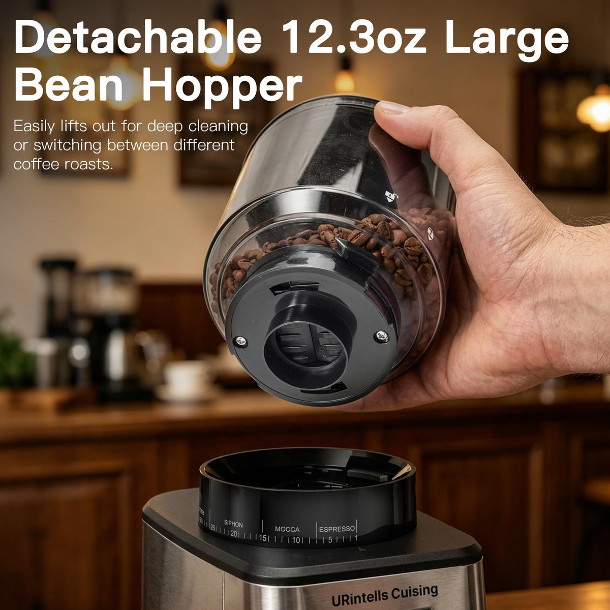 Silver Conical Burr Coffee Grinder T88724