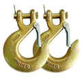 2 Pack 3/8 Inch Forged Steel Clevis Slip Hook with Safety Latch J269